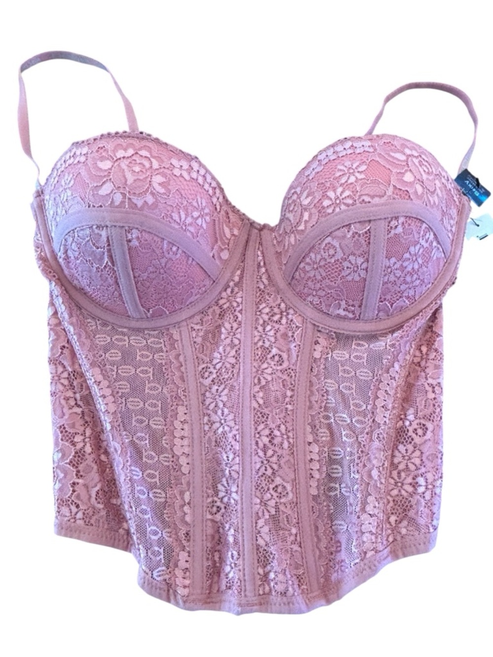 NWT bebe Intimates Pink Lace Bustier Corset Top 34C Y2K Lingerie